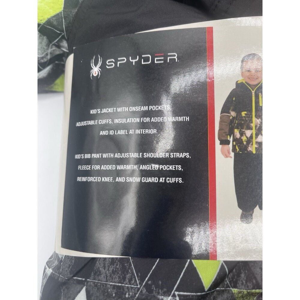Spyder Snow Bibs Jacket‎ Coat Boys Size 2t Black Yellow - Picture 5 of 5